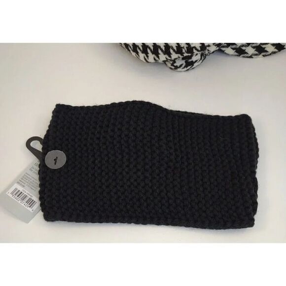 west loop Headband Black knit Front Criss Cross Solid Acrylic NWT - Picture 6 of 8